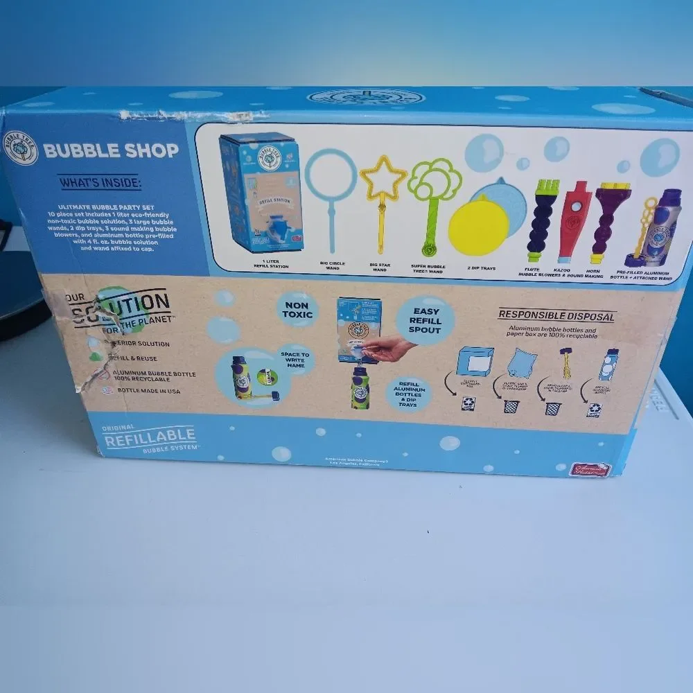 American Bubble Company Bubble Tree Non-Toxic 10-Piece Bubble Shop NWOT